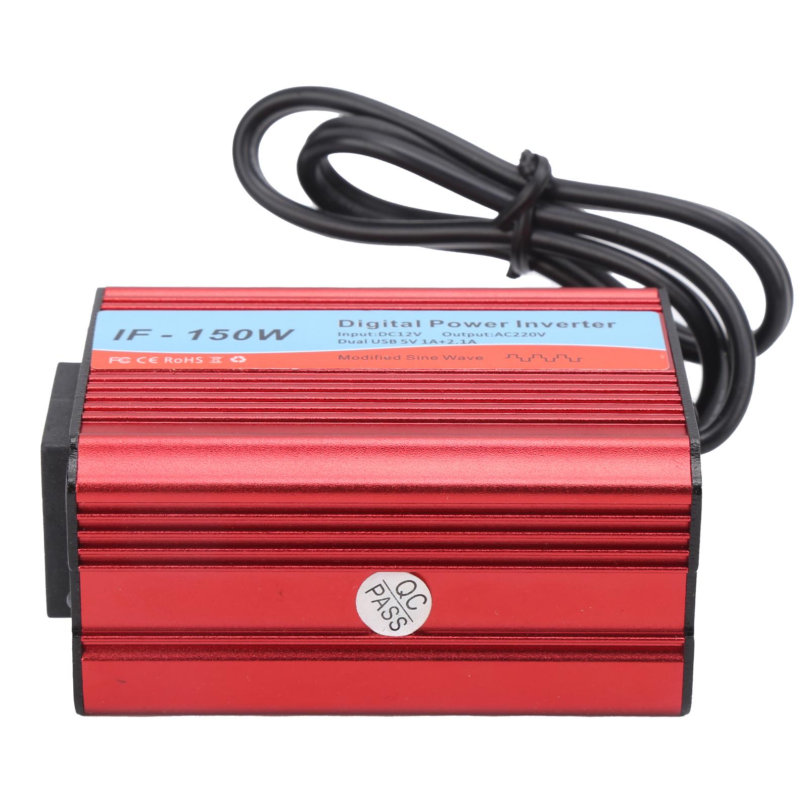 

Автомобильный инвертор DC12V в AC220V 150W 50Hz Модифицированный синусоидальный преобразователь мощности для автомобиля IF150W