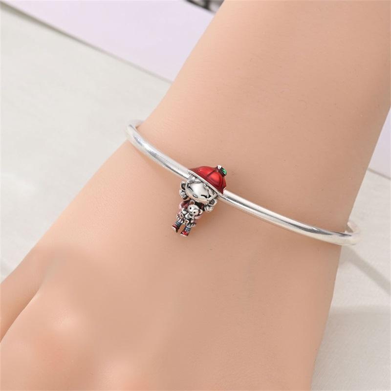 Couple Series Copper Cute Girl Bead Boys Jewellery For Diy Original Charm Bracelet Women Commemoration Day Gifts