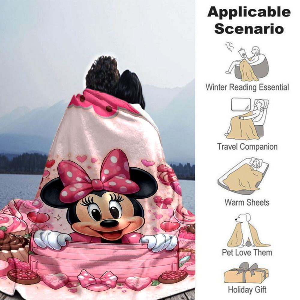 1 pezzo Coperta Dolce Minnie Mouse Leggero Plaid in Flanella per Divano Letto Viaggio Campeggio Soggiorno Ufficio Divano Sedia