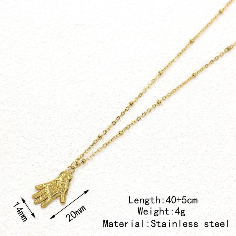Gold-Plated Stainless Steel Women's Sun Pendant Necklace