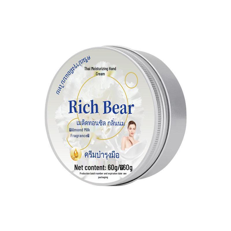 Rich Bear Thai Moisturizing Hand Cream - Long-Lasting Hydration & Exfoliation, Anti-Cracking Relief.