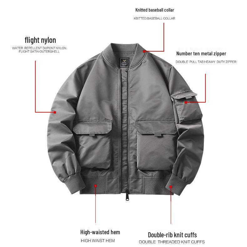 Men's 2026 Autumn/Winter Bomber Jacket: Tough Guy Air Force MA1 Pilot Style