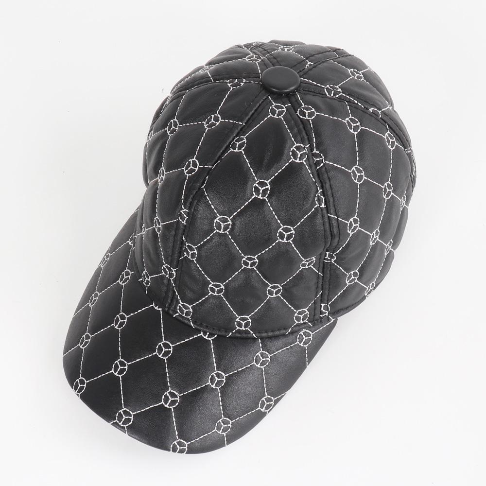 New Men Autumn Winter Real Sheepskin Leather Baseball Cap Quality Real Sheepskin Hat Unisex 100% Genuine Sheepskin Leather Hats