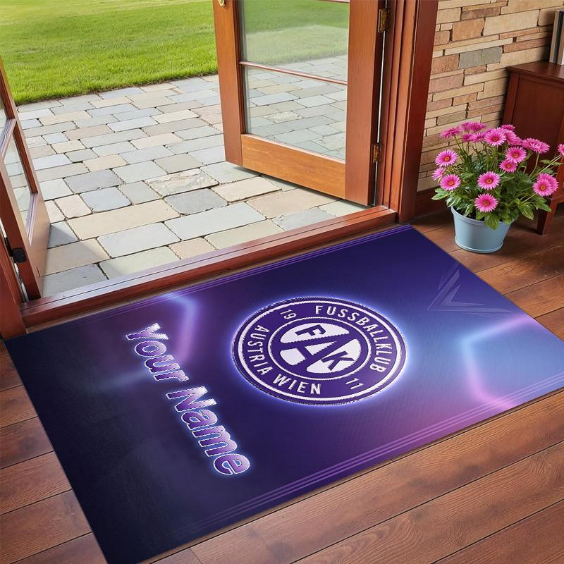 Crystal Velvet Rug Custom Name Text, Soft Non Slip Floor Mat Home DecorAustria Wien FC