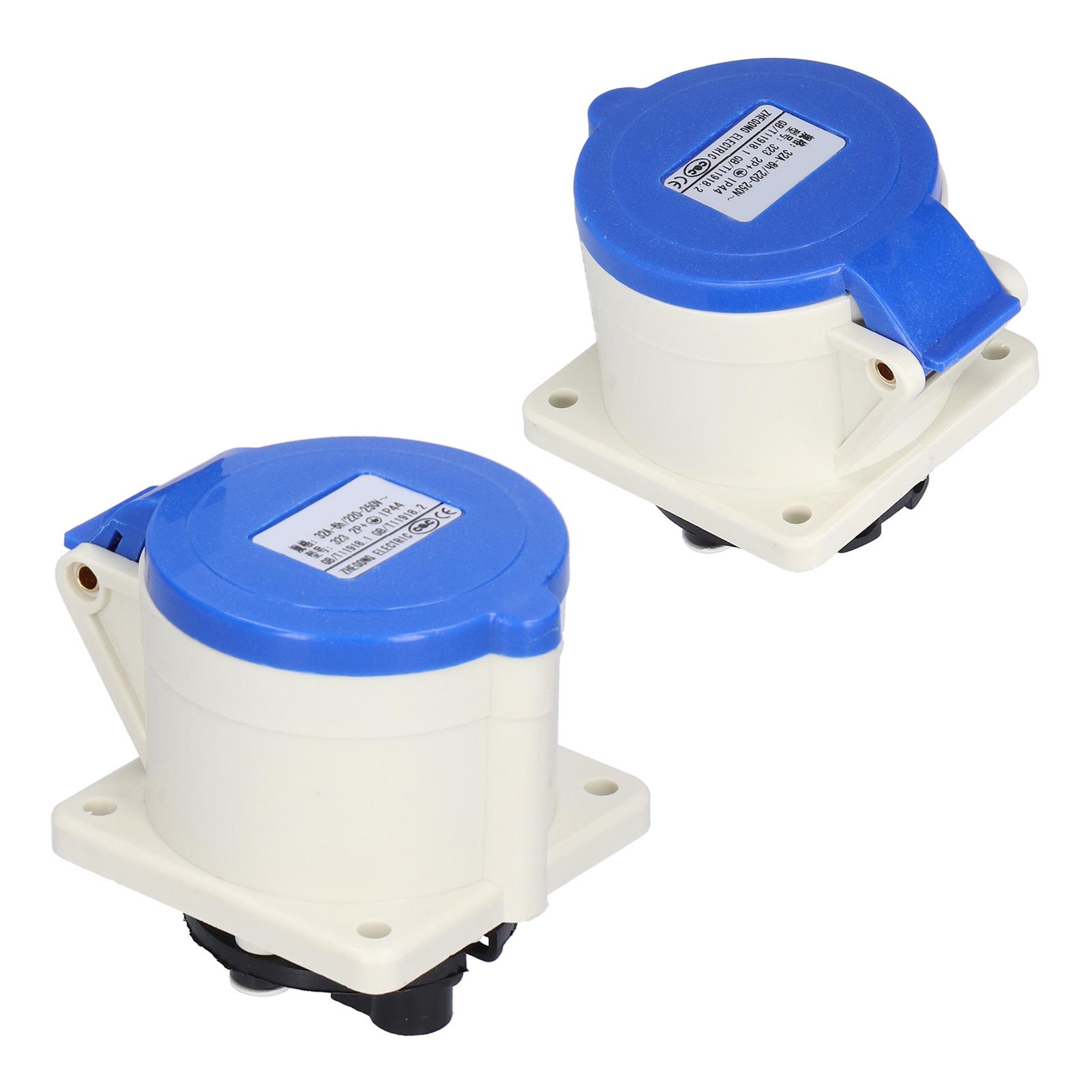 

2 шт. 3-контактна розетка живлення 2-фазний промисловий прихований прямий роз єм 220250В 32А 2P+E IP44