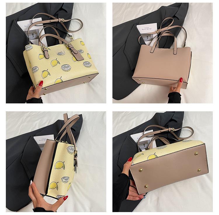 2025 Damen Retro Kirschdruck Tragetasche: Schulter- und Umhängetasche mit großem Fassungsvermögen