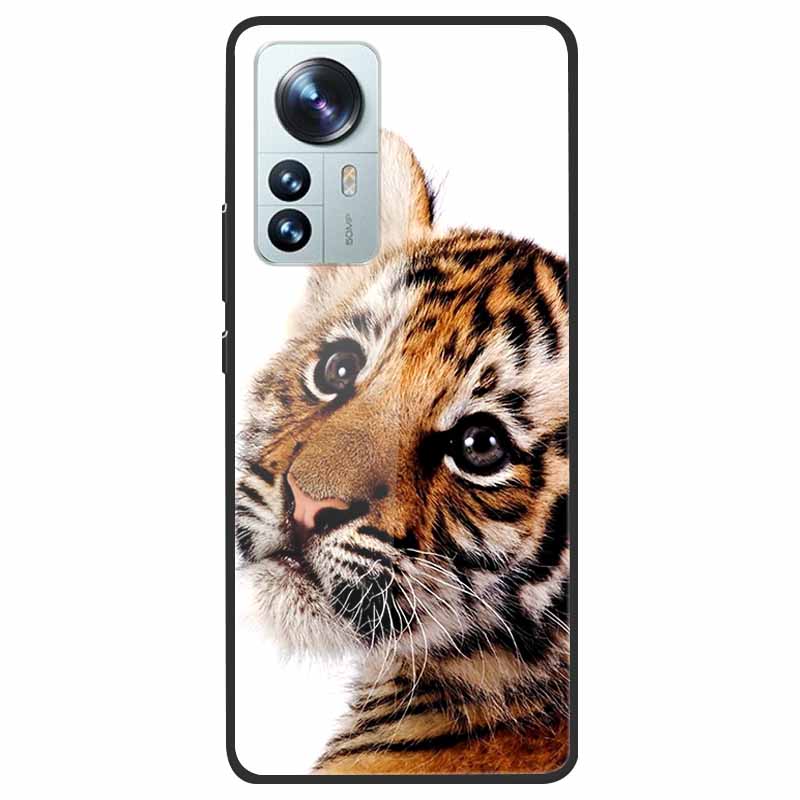 Tempered Glass Case For Xiaomi 12 Pro Cover Hard Shockproof Cases for Xiaomi Mi 12X 12 Lite Pro Funda 12Pro Coque Luxury Wolf