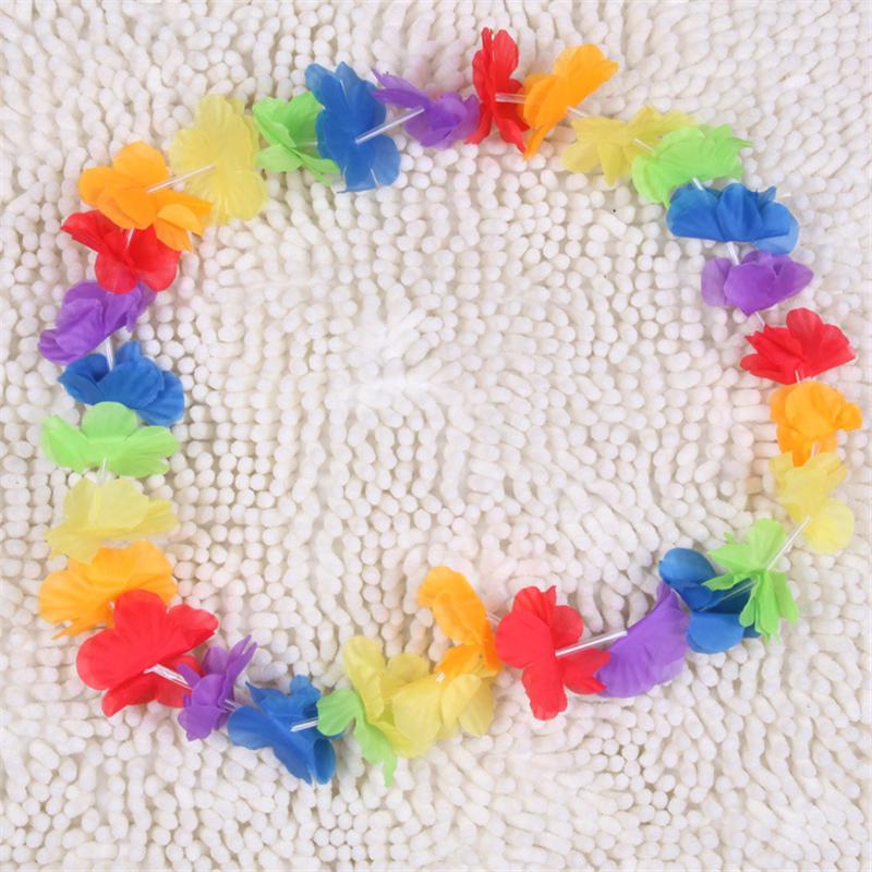 10pcs Hawaii Christmas Wreath Door Decoration Hawaiian Party Artificial Flower Garland Necklace Luau Torpil