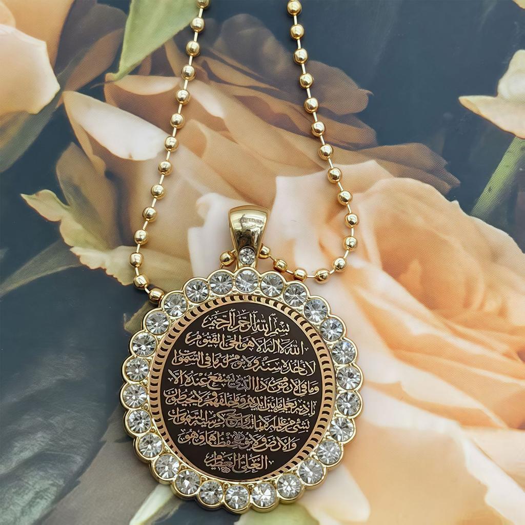 European and American New Black and Gold Calligraphy Pattern Necklace Fashionable and Versatile Accessories