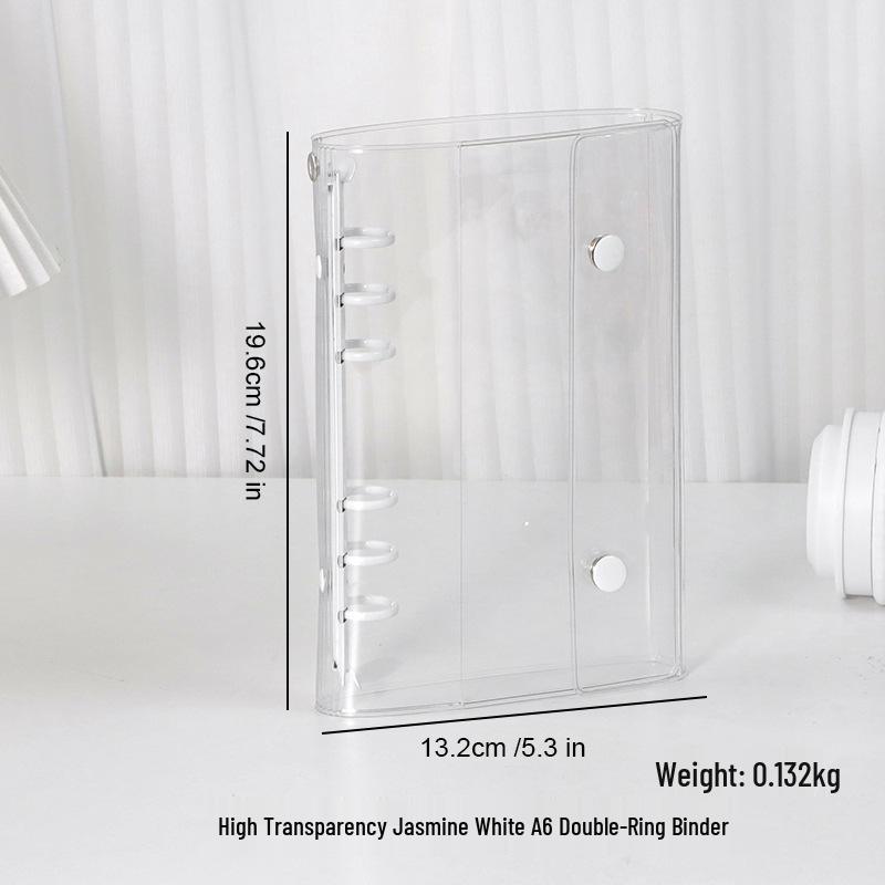 INS Style A6 Transparente Loseblatt-Handbuchhülle - Koreanisches ABC Flaches Abnehmbares A7/A8 Notizbuch DIY Cover