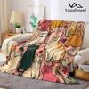 Vintage Cat Pattern Flannel Blanket Warm Soft Halloween Christmas Decorative Couch Warm Cozy All-Season Gift