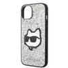 Etui do iPhone 14 Karl Lagerfeld Glitter Choupette Patch srebrny