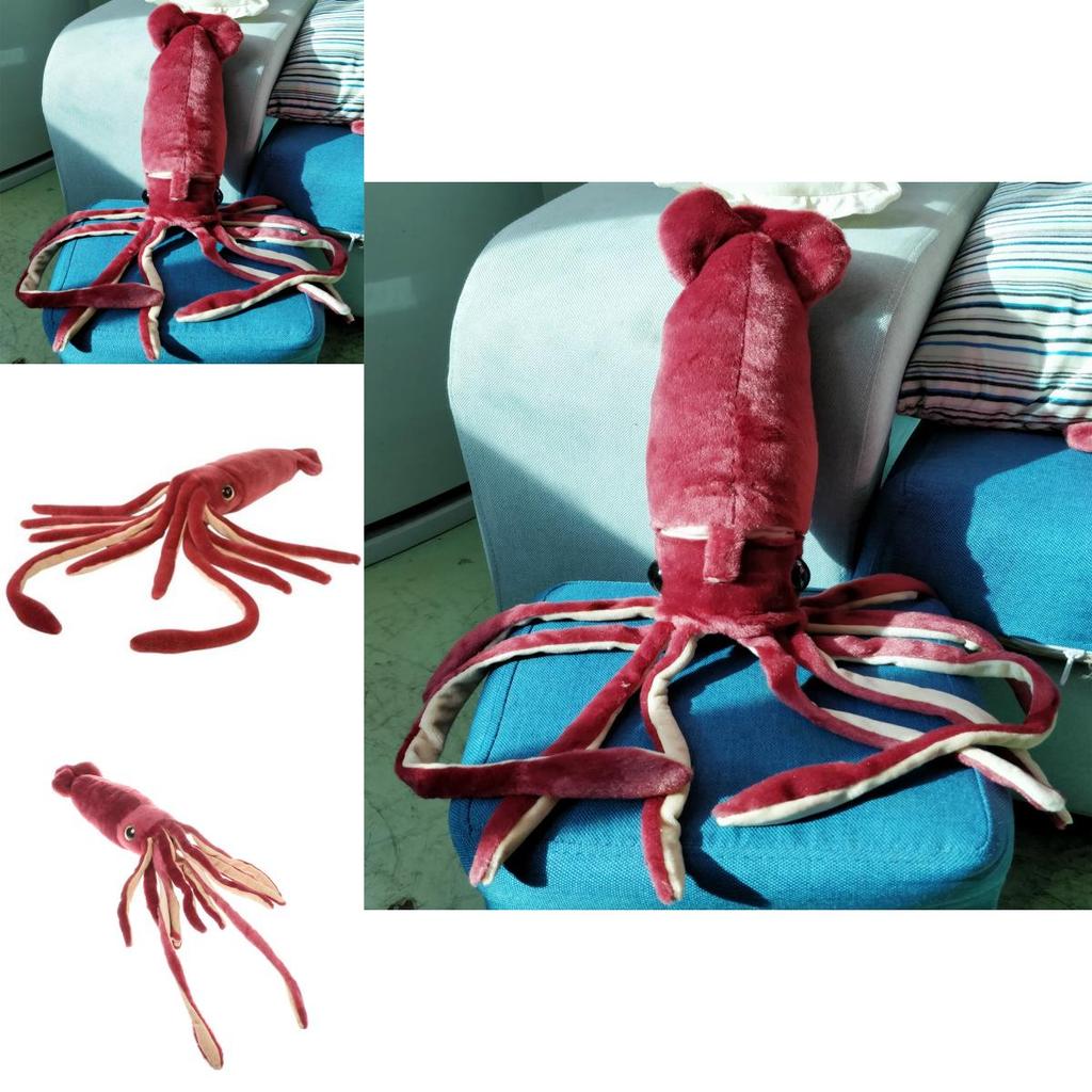 Riesiger Meereskalmar Plüschtier 25" Realistisches Kalmar Stofftier Puppe Für Kinder