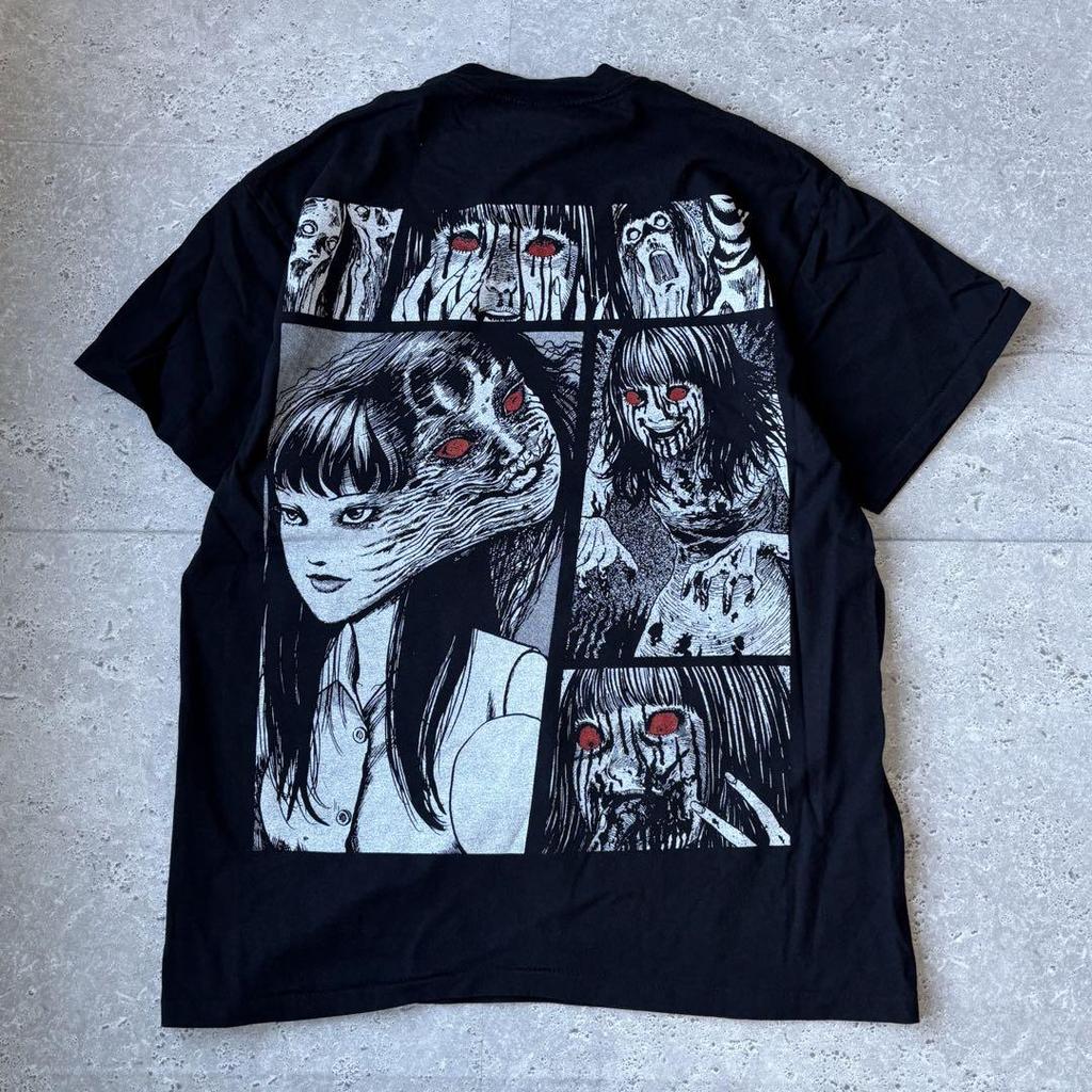 [USED] Junji Ito Tomie Subculture Horror T-Shirt, Size L, Black, Short Sleeve, Anime