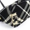 Great BURBERRY Shoulder Bag Check Pattern Leather Canvas Mini Bag black 8095295 Used