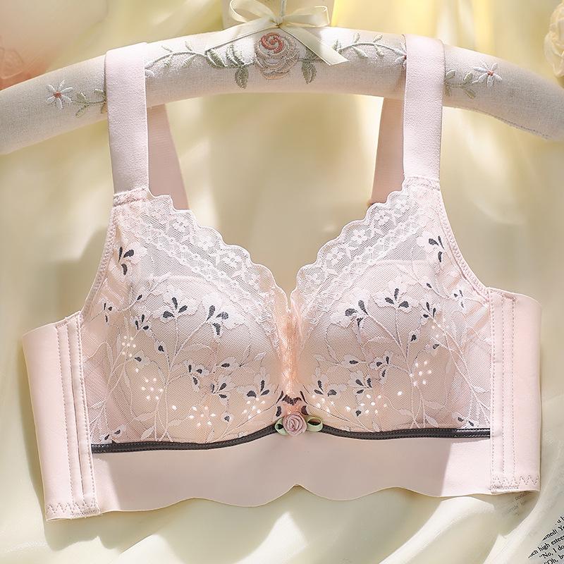 

Женский летний тонкий бесшовный бюстгальтер, собирающий грудь, без косточек, удобный регулируемый бюстгальтер, бюстгальтер пуш-ап 34/75B розовый