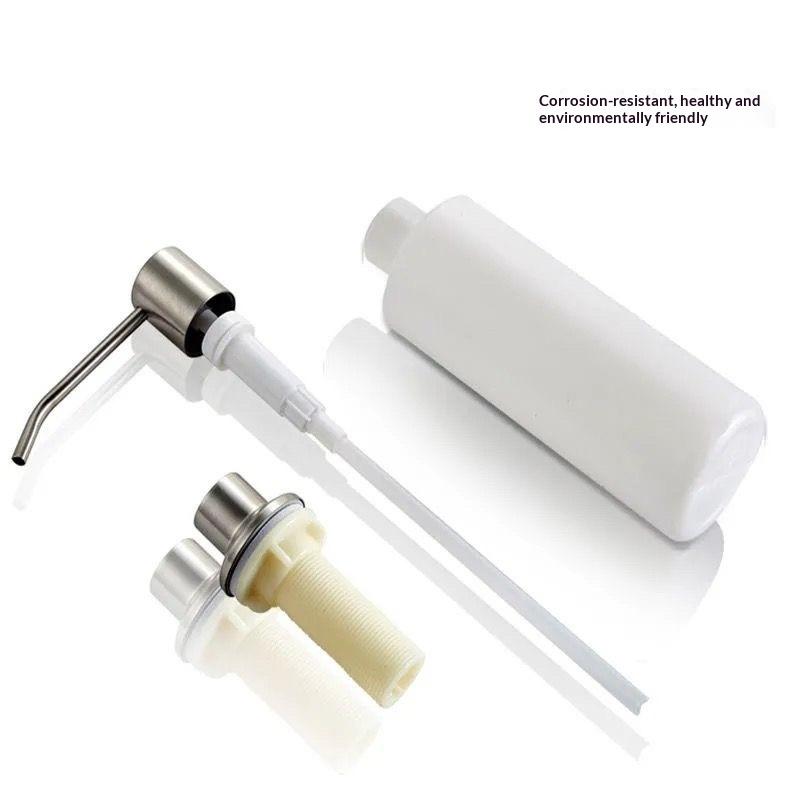 1Pcs Manually Pressing Soap Lotion Dispenser 350Ml Stainless Steel Sink Soap Dispenser Liquid Soap Bottle Kitchen Accessories
