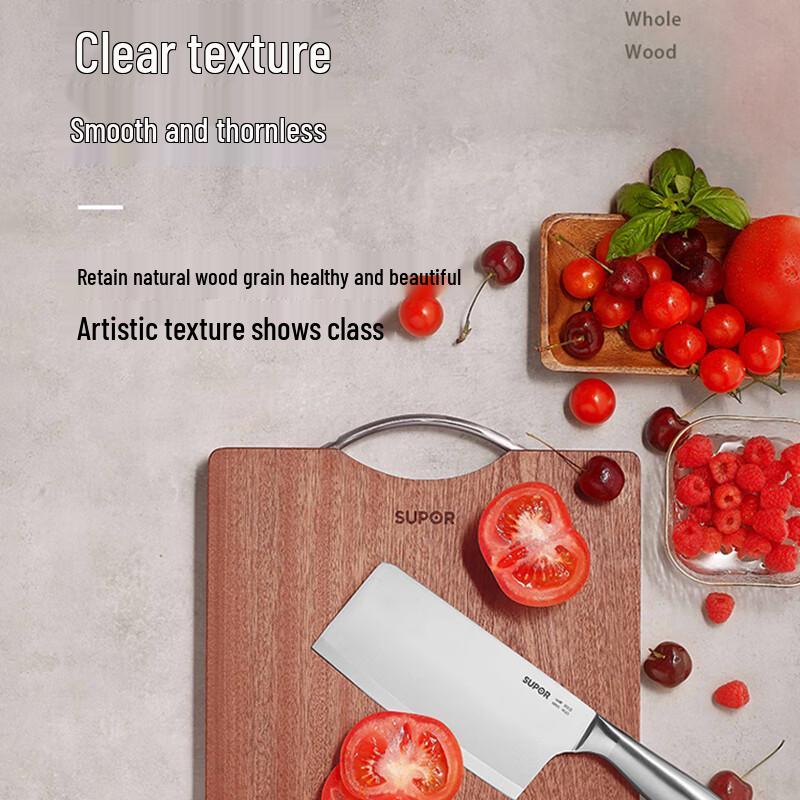 SUPOR Solid Wood Cutting Board with U-Handle