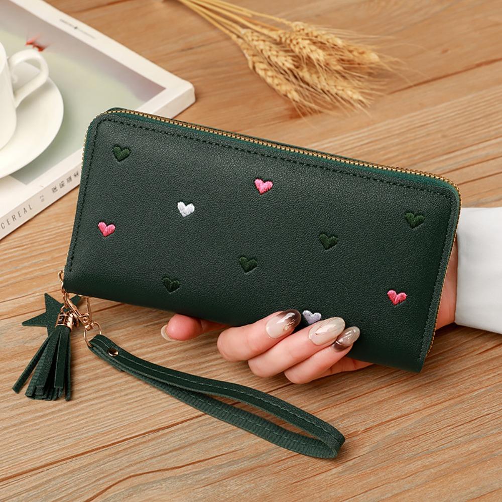 Korean Large Capacity Wallet Long Tassel Clutch Bag Ins Women's Long Wallet  Students
