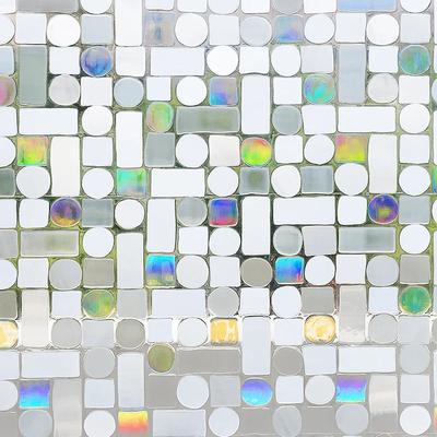 Window Privacy Film Static Window Clings Vinyl 3D Window Decals Window Stickers Rainbow Window Film for Glass Door Heat Anti UV