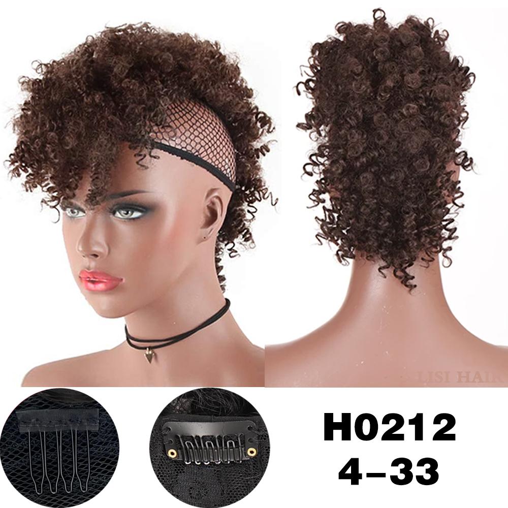 MISS WIG Parrucchini Sintetici Lunghi Ricci Mohawk Coda di Cavallo Clip In Extension Capelli Afro Naturale Coda di Cavallo Alta per Donne