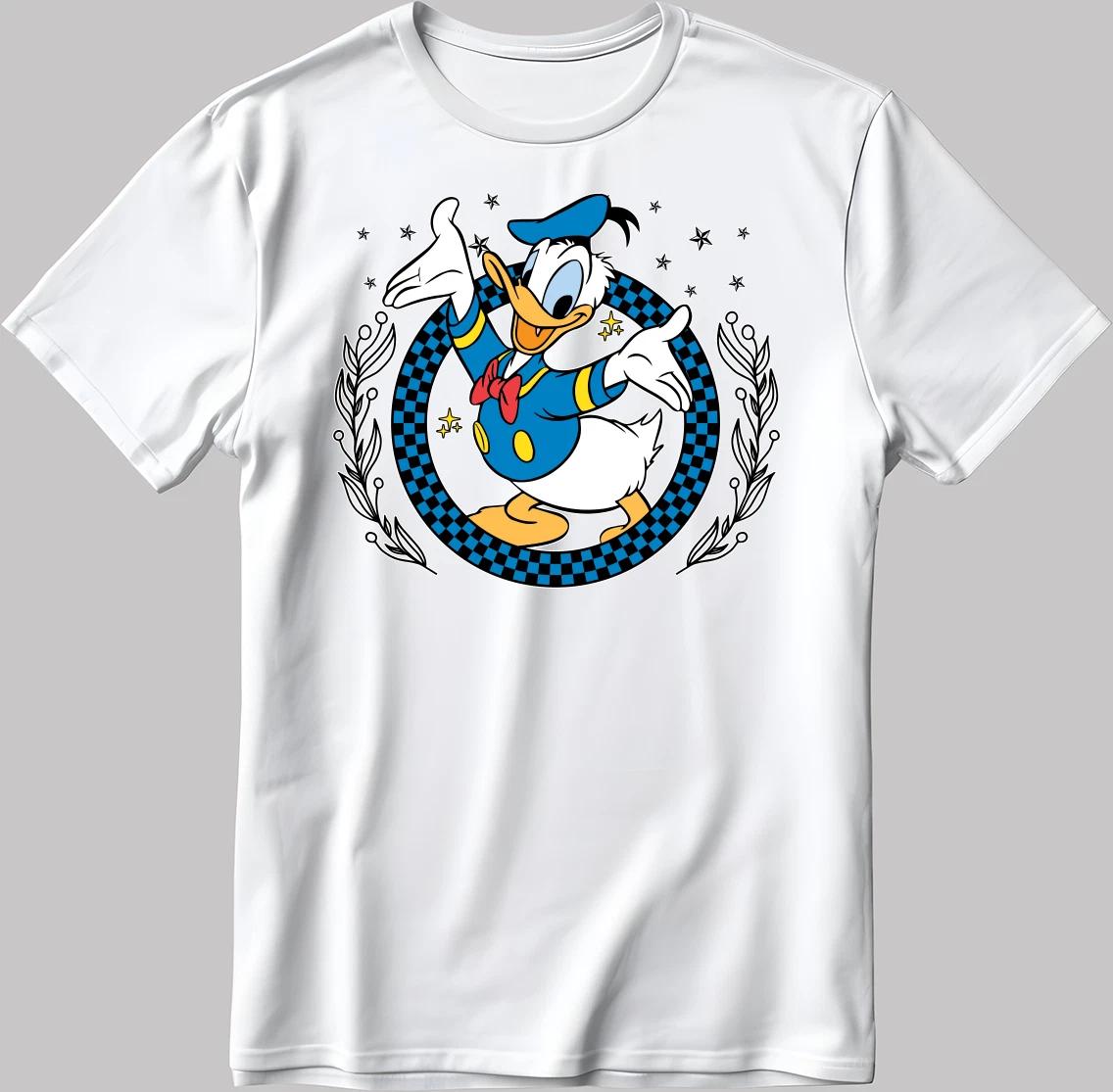 Disney Donald Duck Short Sleeve White-Black Men s / Women s T Shirt VA02 S