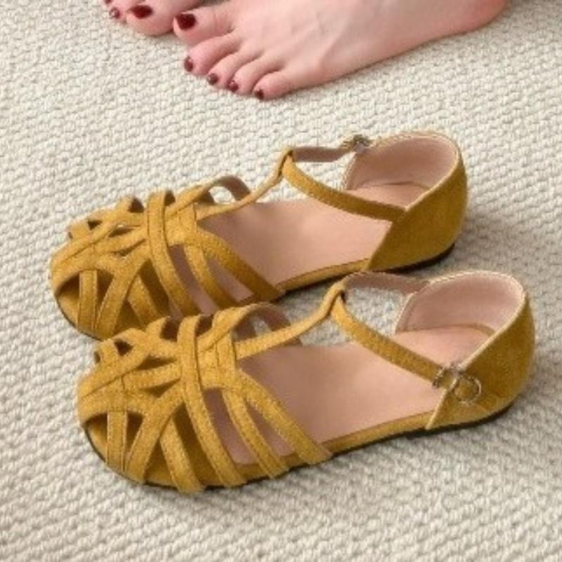 Fashion 2025 New Women's Casual Solid Color Closed Toe Slippers Brand Designer Summer Women's High Quality Soft Bottom Beach Sandals