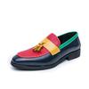 Men's Large Size Color Block Pointed Toe Leather Loafers