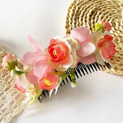Sweet Flower Hair Comb Bohemian Fixed Combs Thailand Flower Hairpin Hair Clip Ethnic Style Wedding Bride Accessories Headdress