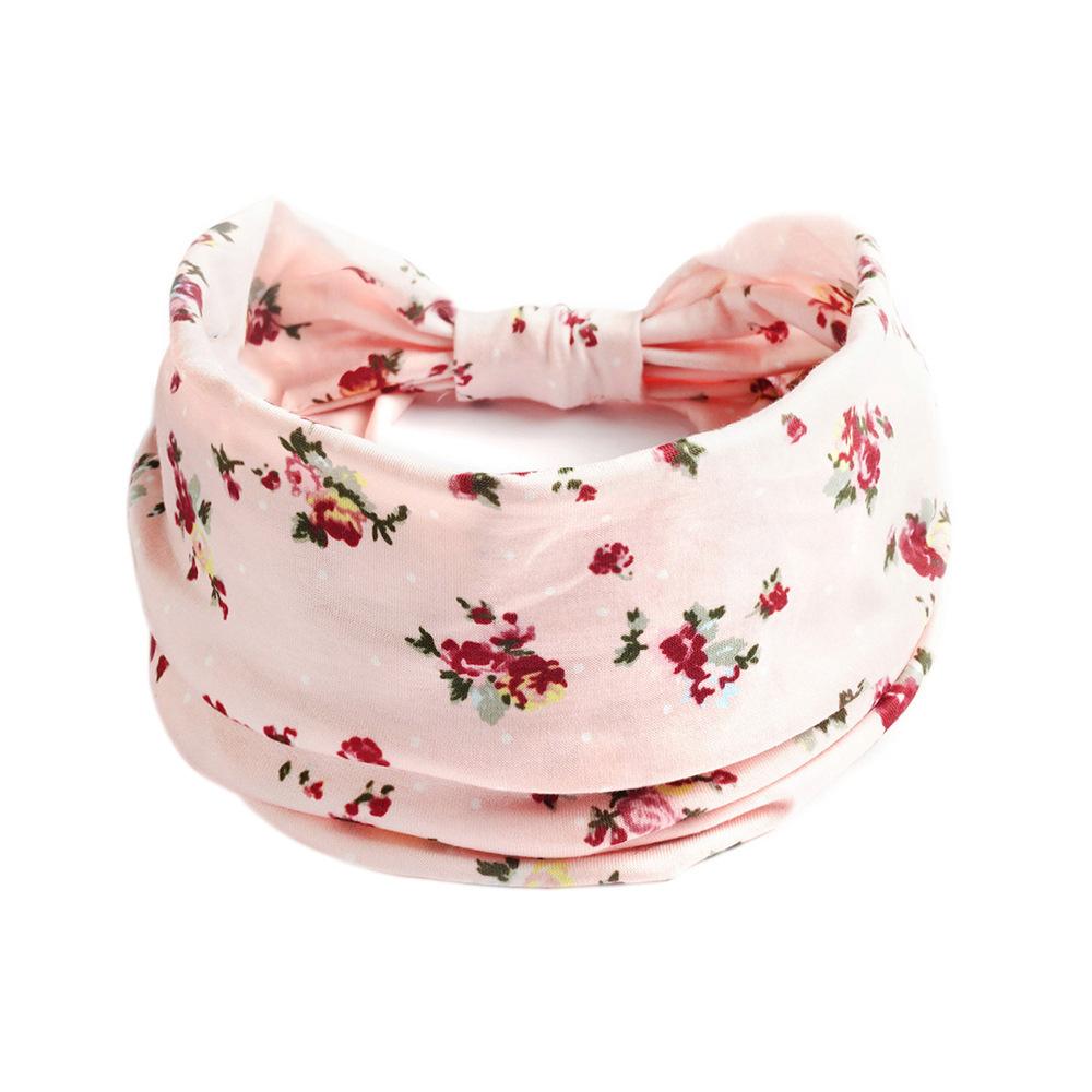 Bohemian Headbands for Women Cashew Flower Head Band Yoga Sports Hairband Elastic Cotton Wide Bandanas Headwear Hair Accessories
