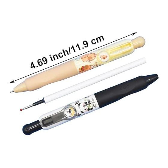 Maydahui 8pcs Cute Panda Capybara Gel Pens, 0.5mm Black Ink, Pocket Pens, Kawaii Stationery for Office, Gifts