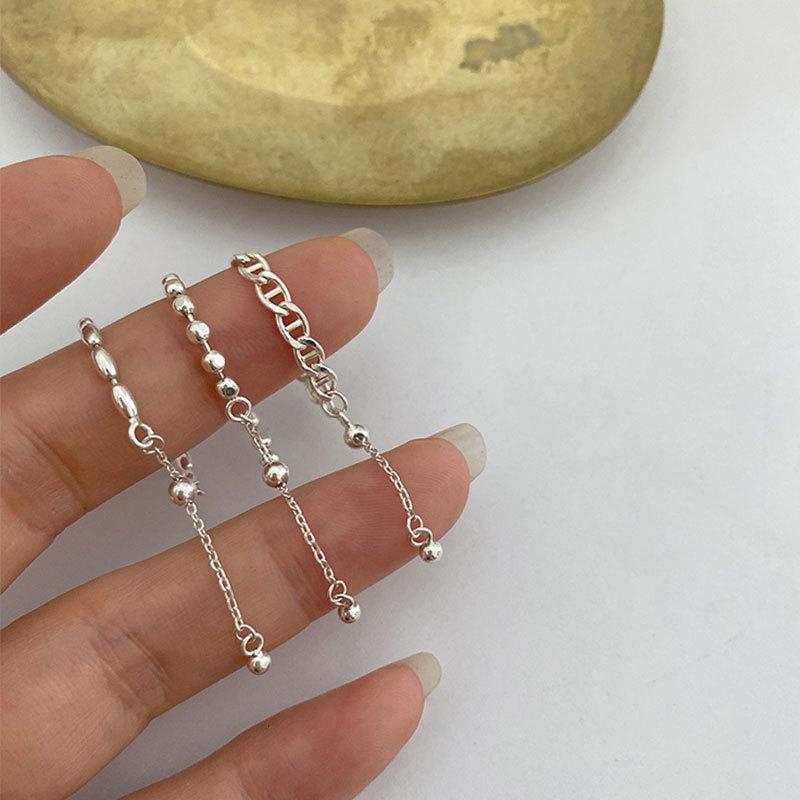 Contemporary Korean Style Adjustable Silver Ring Designed For Women With Fashionable Details