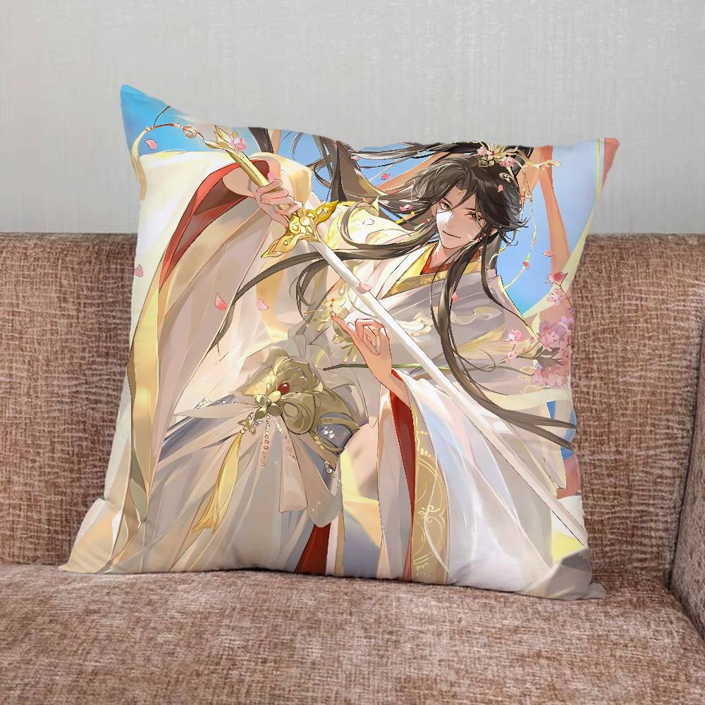 HHeaven Cartoon Officials Blessing Pillow Case For Home Bedroom Car Office Decoration Living Room Sofa Cushion Cover Suitable