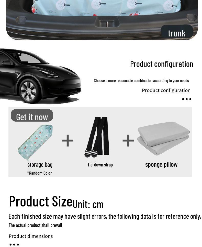 Tesla Model Y Rear Seat Foldable Mattress for Travel & Camping