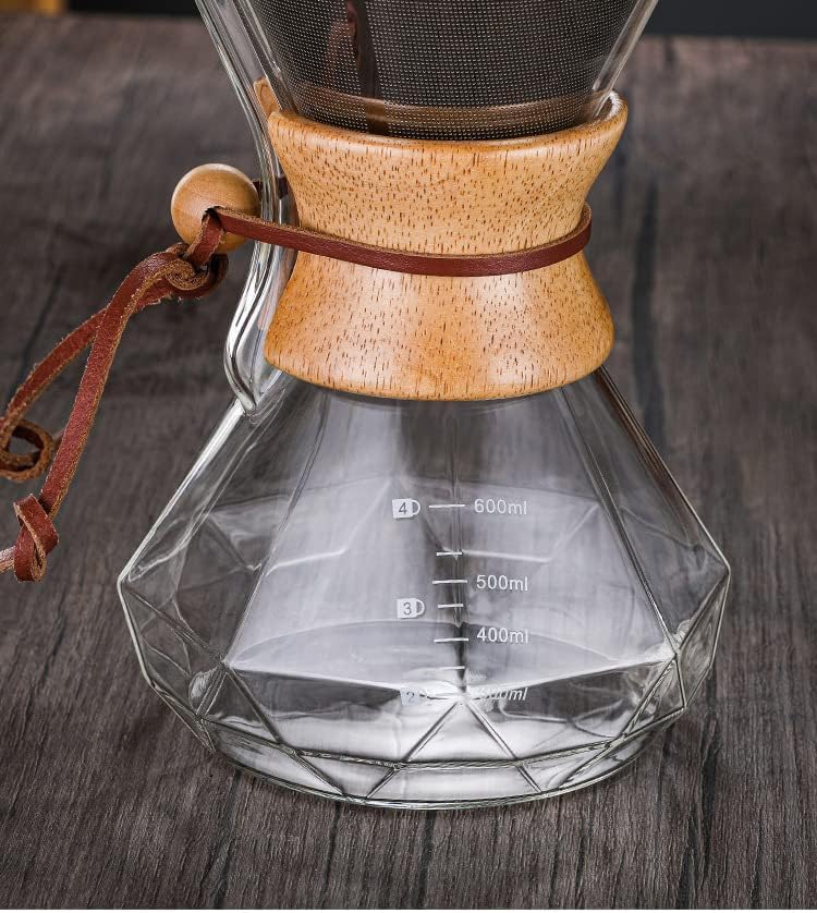 Gugrida Coffee Server, Drip Coffee Server, Hand Drip Coffee Server, Heat and Cold Resistant, High Boron Silica Glass Material (600ml)