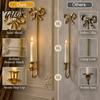 Wall Mounted Candle Holder 2Pcs Holders, Metal French Style Taper Sconces, Retro Home Soft Furnishing Bow with Wax Tray for Living Room Bedroom Dining