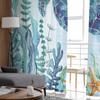 Summer Vintage Ocean Blue Turtle Starfish Anchor Window Tulle Curtains for Living Room Hotel Luxury Decoration Sheer Curtains
