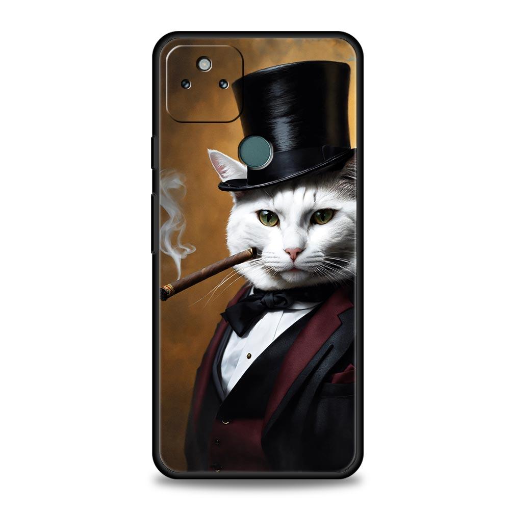 Fashion Kitten Smoking Pattern Phone Case Cover for Google Pixel 10 9 8 7 6 9A 8A 7A 6A Pro Shockproof Soft TPU 10 Pro XL Shell