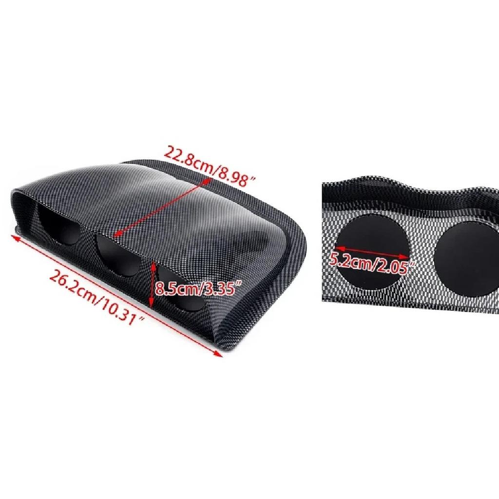 2'' 52mm Car Triple Dash Gauge Meter Pod 3 Hole Dashboard Mount Holder Front Carbon Fiber Style