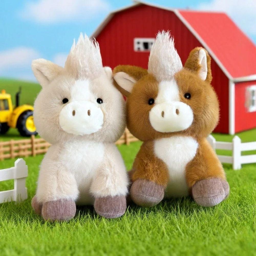 Fluffy Simulation Stuffered Pony Doll PP Cotton Long Hair Horse Stuffed Doll Birthday Parties