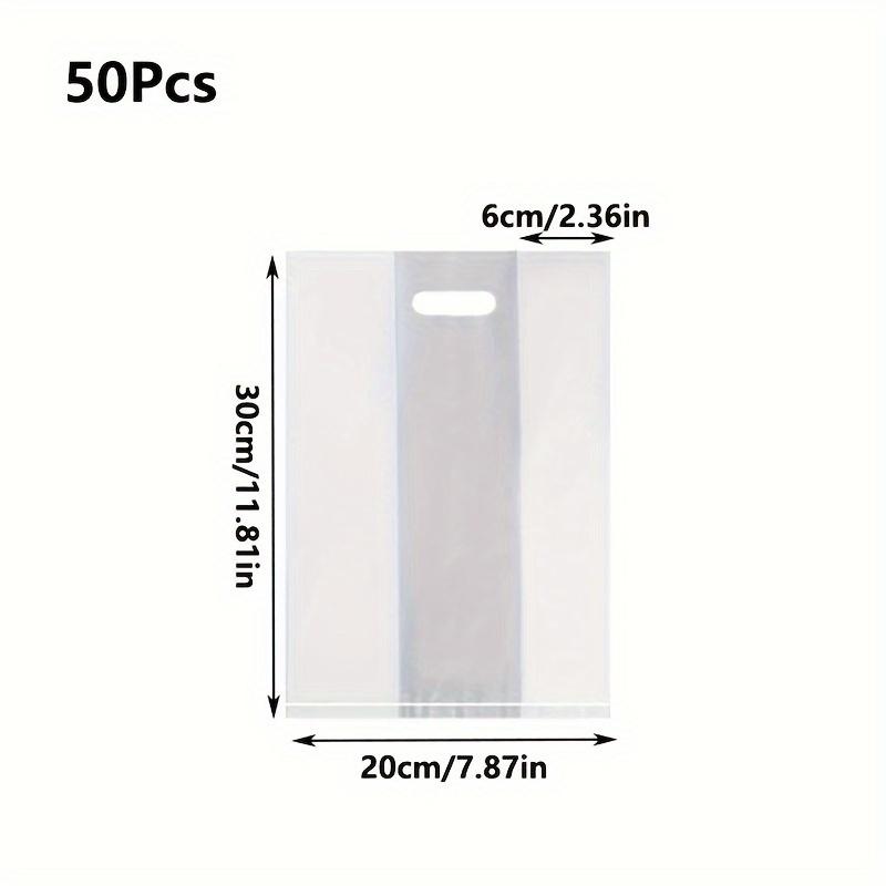50Pcs/Pack Transparent Plastic Gift Bags with Handles - Ideal for Salads, Cakes, Pizza, Bread, Desserts, Cookies, and Candy - Perfect for Weddings