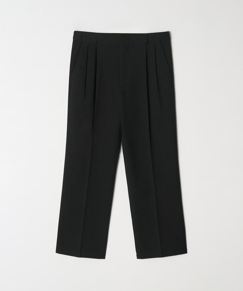 TRADCLUB Hidden Elastic Waist Double-Pleat Wide Slacks (Type A)