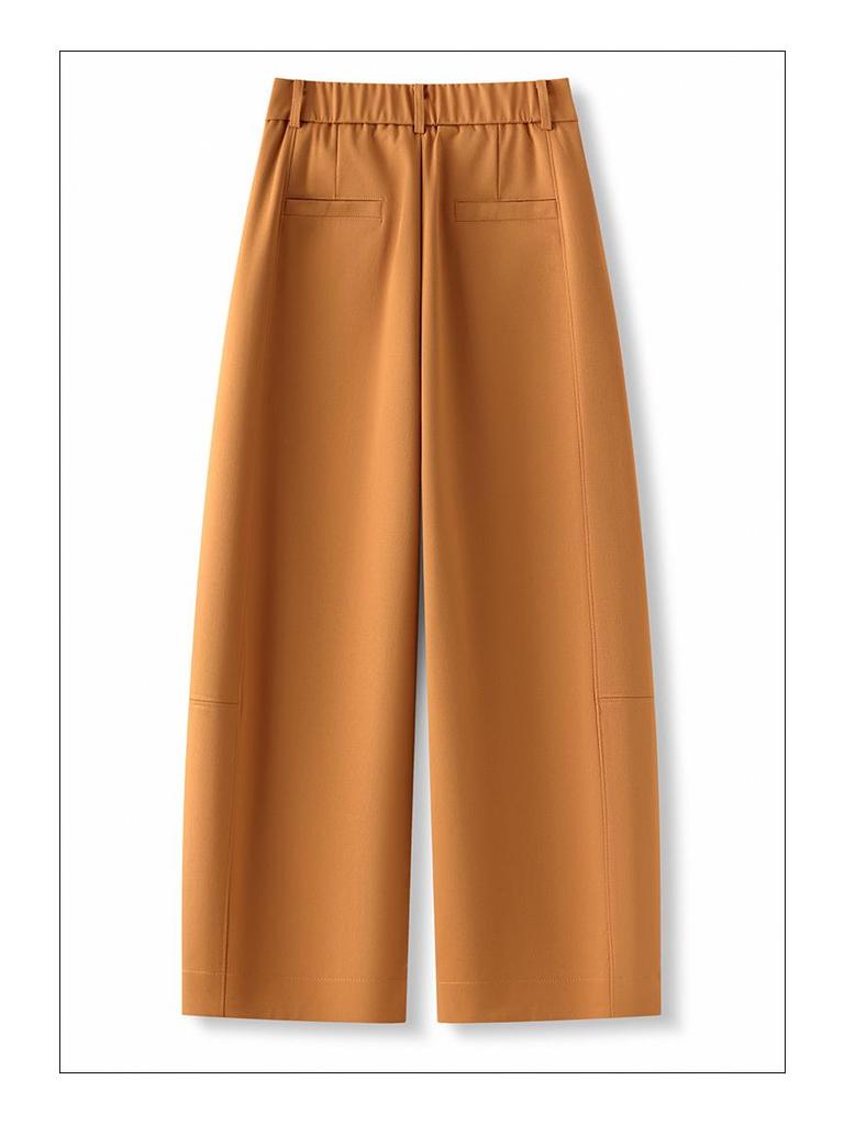 Women's Spring 2026 Nine-Tenth Length Curved Leg Wide-Leg Pants - Loose, Petite, Straight-Leg Suit Style