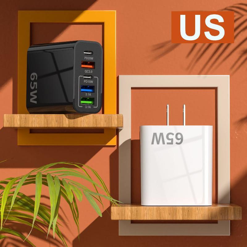 120W Fast Wall Charger With 3 Usb Qc30 Ports 2 Pd Fast Charging Ports For Travel Home Office Charging Phones Tablets Laptops