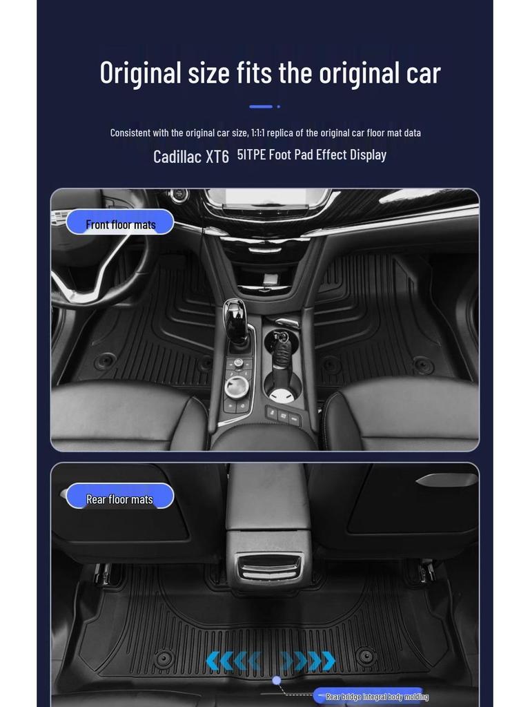 Cadillac XT6 TPE Carpet Floor Mats (2020-2025 Models) - Original Style, Full Surround