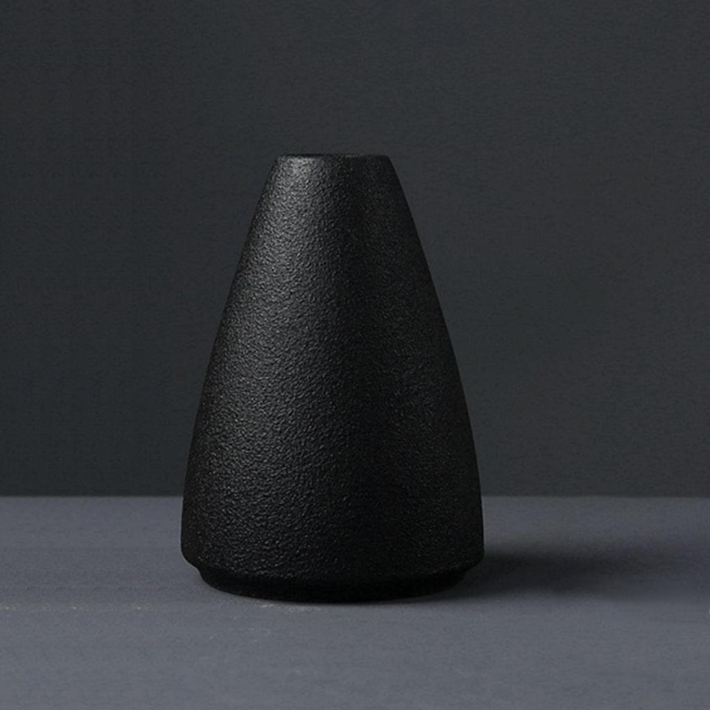 Ceramic Flower Vase, Black Vase, Modern Tabletop Decorative for Living Room Indoor