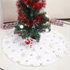 1pc Christmas Tree Skirt for Xmas Tree Holiday Party Decoration White Plush Gold Sequin Snowflake (Gold)