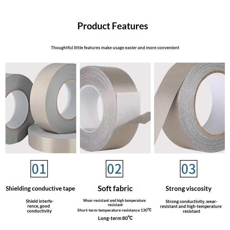 20M Tape Double Conductive Fabric Tape 5Mm~50Mm Width Single-Sided Laptop Cellphone Lcd Emi Shielding Adhesive Tape
