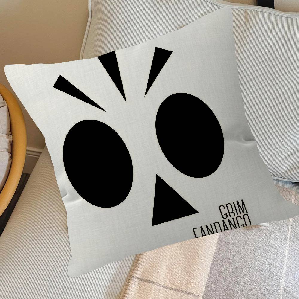 Pillow Covers Cartoon Sofa Decorative Home Double-Sided Printing Short Plush Cute Cushion Cover Classic G-G-Grim Fandango Game