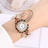 Luxury Women's Watches Gold Bangle Quartz Watch Hollow out Diamond Alloy Strap Ladies Bracelet Dress Wristwatch Clock